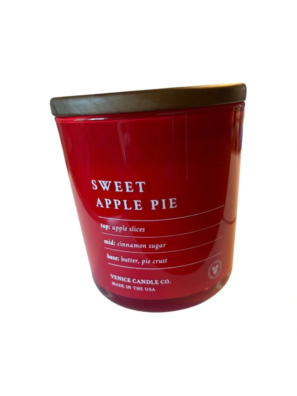 Venice Candle Co Sweet Apple Pie Candle 12 oz NWT Fall Scent